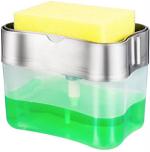Crevizon Liquid Soap Dispenser Pump Set with Sponge Holder Sink and Foaming Soap for Kitchen Sink Tidy (with Sponge)