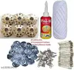 ARY&ASY 20 safety pins 10 transparent buttons,10 dress/blouse hooks,6 pcs bobbin,1 pcs machine oil & 3 meter nada