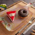 Red Butler Square Glass Designer Glass Serving Platter Set of 2 Pieces | Beautiful Printed Glass Serving Platter for Dinnerware, Crockery and Dining