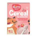 Slurrp Farm Multigrain Millets Cereal with Ragi, Strawberry and Rice Crispies, Instant Cereal for Growing Little Ones, No Refined Sugar, 300g