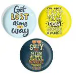 Dhcrafts Multicolor Metal Funny Quotes Printed Fridge Magnet, 5.8 Cm (Pack Of 3)