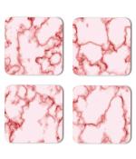 Whats Your Kick Marble Texure Pink And Red Texure Design Printed Set of 4 Coaster With Metal Stand
