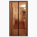 LifeKrafts Brown Polyester Mosquito Net for Doors with Magnets 205 cm x 120 cm
