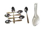 Buy Blue Wonder Stainless Steel Golden Spoon and Rice Palta (Pack of 2 ...