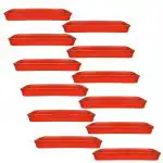 TrustBasket UV Treated Rectangular Bottom Tray(Plate/Saucer) Suitable for 12 inch Rectangular Plastic Pot - Terracotta Color - Set of 12