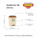 Paras Miracle Pedal Dust Bin No.106 (Pack of 6)