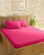 Sleeping Owls Cotton Hot Pink Bedsheet With Pillow Covers, 254 X 274 cm (Set Of 3)