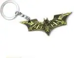 Blue Aura Suraj Enterprises Gold Metal Batman Bat Texture Logo Keyring For Bikes And Cars Key Chain