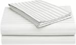 Shree Aarchie 300TC Strip White Queen Bedsheet