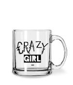 Whats Your Kick Crazy Girl Quotes Printed Clear Glass Coffee Mug 325 ML