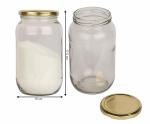 Amrutam Round Shaped Glass jar Capacity 1000 ML Jar