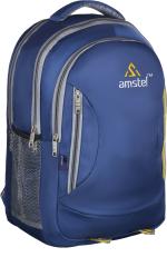 AMSTEL 35 Ltrs Laptop Bag with Bottle Pocket and Front Organizer, 15 inch Laptop, Travel Backpack for Men & Women (Navy Blue)