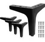 Fascination Black Metal T Shape Sofa Leg, 5 Inch (Set Of 4)