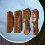 SREEJANI CRAFTS_Handmade Wooden Comb Hair Comb,Natural Wooden Anti Static Wooden Massage Comb with Fine Tooth for Men and Women (4-Styles, 4 Pcs)