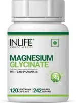 Inlife Magnesium Glycinate Supplement 242mg Zinc 10mg - 120 Veg Capsules (120 No)