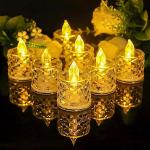 LED Candles for Home Decoration - Electric Flameless & Smokeless LED Diya Lights, Crystal Candle for Home Decor, Diwali Festivals Decoration, Christmas, New Year, Festive