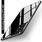 Zybux Samsung Galaxy A72 Black Glass and Silicon Shockproof Bumper Mobile Back Case
