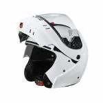 Studds NINJA 3G Flip Up Full Face Helmet with Double Visor(White, XL)