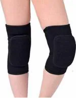 EmmEmm Black Cotton Padded Knee Caps for Skating/Dancing/Kabaddi (Pack Of 2)