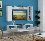 Kayson Engineered Wood Floor Standing TV Entertainment Unit (White) Ideal for Upto 43