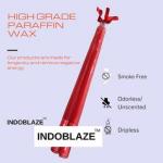 Indoblaze Unscented Red Taper Candles | Long Candles for Home Decor | Candle Sticks Pack of 6