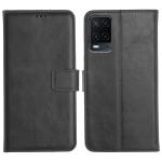 Orosky Oppo A54 Flip Cover Case | Hand Stitched | Shockpooof | Wallet Style Leather Flip Back Cover for Oppo A54 (Black)