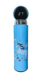SAMVARDHAN Unicorn Stainless Steel Insulated Unicorn Water Bottle with Smart Temperature Display for Kids & Adults Pack of 1 (Blue)