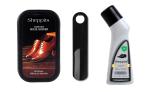 Sheppits Premium Shoe Shiner, Liquid Shoe Polish (Natural) & Shoe Horn (Black) Combo | Shoe Care Kit