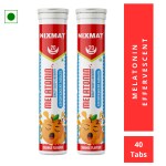 Nixmat Melatonin Effervescent Tablet for Healthy Sleep Cycle Non Habit Forming Sleep (Orange) Pack 2