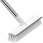 ODD M EVEN 2 in 1 Bathroom Cleaning Brush with Wiper and Long Handle White Scrubbing Tiles and Floor Brush Efficient Cleaning for Wall, Kitchen, Bathroom