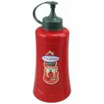 Primeway Plastic Condiments Sauce Ketchup Squeeze Bottle Dispenser, Big, 590 ml, Red