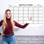 Studio Curate Whiteboard sticker for walls | Monthly Planner for office and home | Large Size | Laminated Vinyl Film