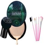 URBEN QUEEN-sunisa cream foundation Air Cushion BB Cream Tender Powder BB Concealer CC cream mushroom foundation waterproof concealer foundation full coverage acne pimple dark spots skin + set of 5 makeup brushes ( set of 2 )
