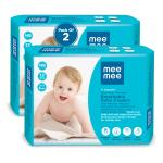 Mee Mee Premium Breathable Baby Diapers | (NB) Size Baby Taped Diapers | 12 PIECES | Skin Friendly, Super Absorbent, Cotton Soft with Wetness Indicator (Newborn,Pack of 2)