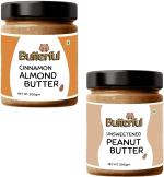 Butterful Cinnamon Almond Butter And Unsweetened Peanut Butter 400 g (Pack of 2)