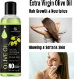 GLOW OCEAN - GLOW EVERYDAY Extra Virgin Olive Oil for Skin Glow, Body Massage & Hair Growth Hair Oil (100 ml)