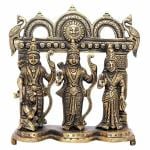 GURU JEE Handcrafted Brass Ram Darbar Lord Rama Sita Laxman Hanuman Murti Idol Statue for Pooja Gifts Showpiece