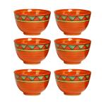 Caffeine Orange Ceramic Dessert Bowl (Set Of 6)