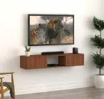 Anikaa Mercy Engineered Wood Wall Mount TV Unit/TV Stand/TV Cabinet/TV Entertainment Unit (Walnut) (Ideal for 60 Inch)(D.I.Y)