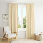 Home Blendz Cotton Curtains for Window Set of 2, Linen Textured Window Curtains for Home Decor, Hangs Elegantly with Back Loops(4.5ft x7 ft, Natural)