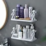 TENDULA Multipurpose Wall Mount Floating Shelf&Rack with Self Adhesive Sticker. Wall Mounted Storage Shelf Organiser for Kitchen,Bathroom,Bedroom,Office Supporting Without Drilling ( PACK OF 2)