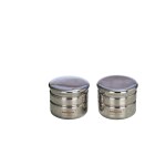 SERENE Stainless Steel Storage Containers Set | Durable Steel Jars for Food Storage | Airtight Steel Dabba [882, 100 ML Each, Set of 2]