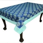 Bilberry Furnishing By Preeti Grover Blue Paisley Cotton Table Cloth 13.0 Centimeter 11.0 Centimeter I For Family Gatherings, Parties, Holiday