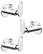 Angle walve for bathroom Ennius Brass Angle Valve With Wall Flange, Brass Disc Stop Cock for Bathroom Taps, Geyser and Wash Basin Connection with Chrome Finished (Pack of 3, Alive)