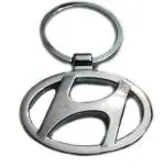 Blue Aura Aditya Traders Silver Metal Real Hyundai Logo Key Chain