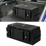 Metreno Car Trunk Cargo Organizer Back Seat storage Leather box with lid Foldable Large car boot storage rear truck box fits for all Cars(70 Litre) 62 * 32 * 25cm