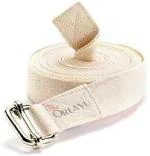OREAYU Khadi Eco-Friendly Organic Cotton Yoga Strap |9-ft Length|Durable and Adjustable| Yoga Belt for All Levels of Asanas| Flexibility|and Stretching (White)