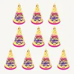 Specialyou.in 10Pcs Yellow Happy Birthday Cap for Girls & boys Birthday Caps for Birthday or Birthday Caps for Kids/Happy Birthday Caps for girls, Stylish Hats for Children.