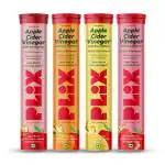 PLIX THE PLANT FIX Apple Cider Vinegar Effervescent Tablets For Weight Management Variety Pack of 4