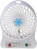 Psight Plastic Portable Rechargeable Led Light Fan Mini Desk Usb Charging Air 3 Mode 5 Inch - White